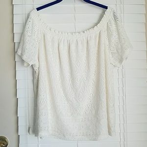 NWT - H&M Off the Shoulder Lace Top
